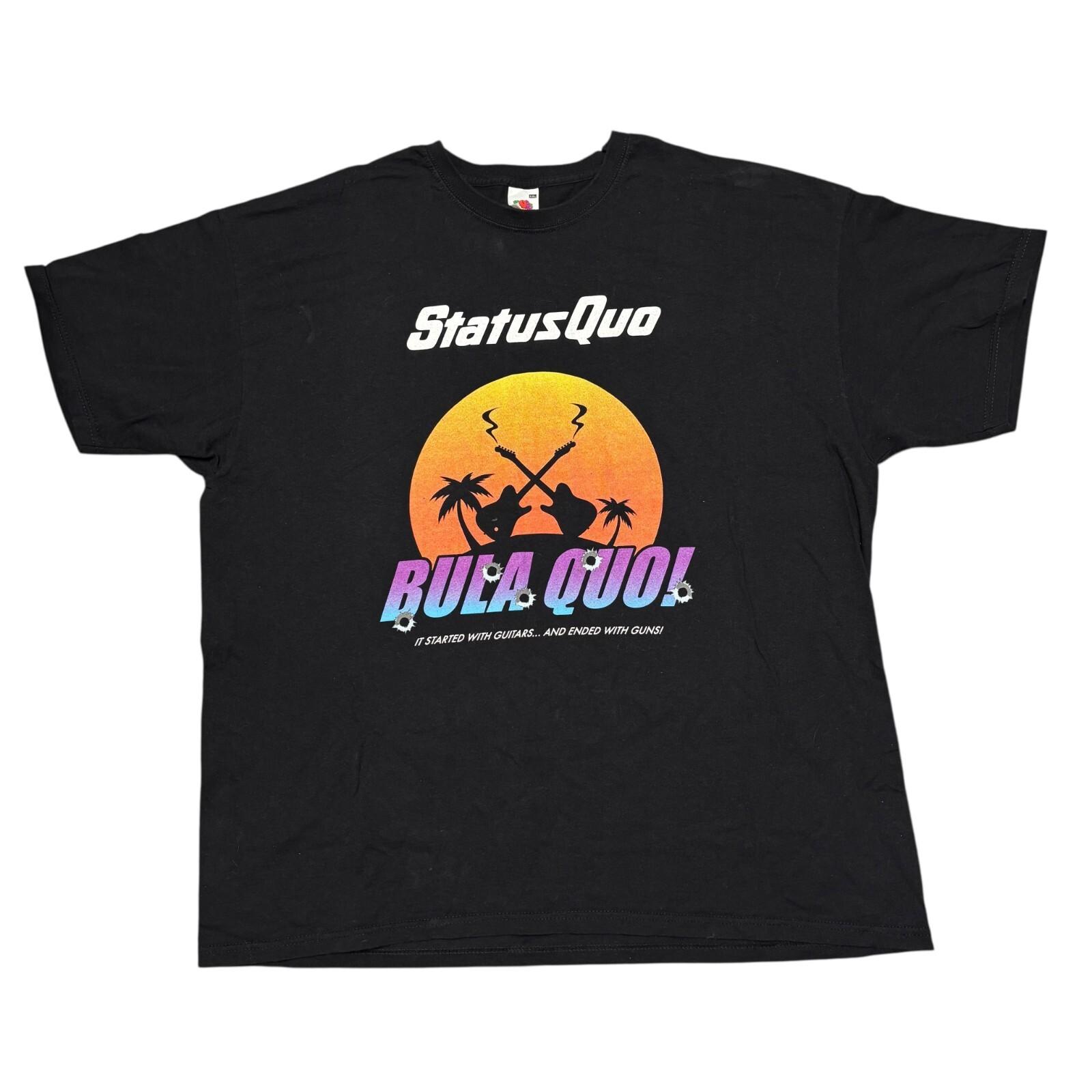 Status Quo Shirt 2XL Black Tour Concert Rock Band Tee Bon Jovi Slade Aerosmith Unisex T-Shirt XXL