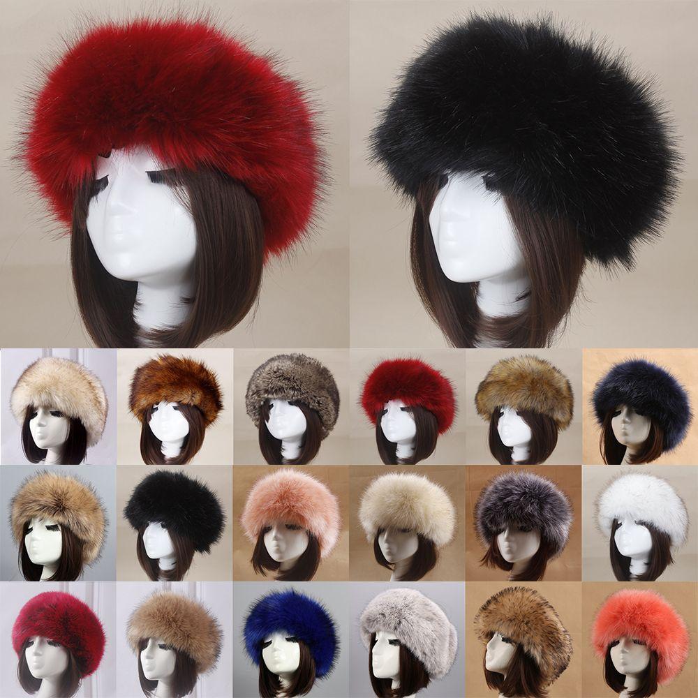 Fashion Winter Earwarmer Thick Fluffy Women Russian Cap Headband Hat Faux Fur