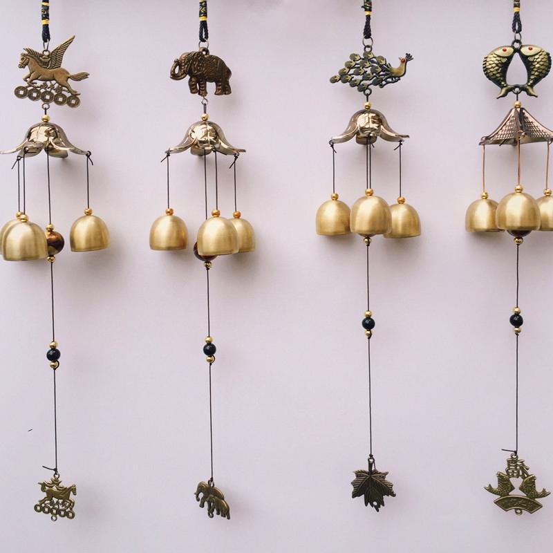 Retro Wind Chimes Wind Outdoor Garden Decoration Tourist Area Wind Bell Metal Bell Pendants Wall Decor Shops Lucky Ornaments