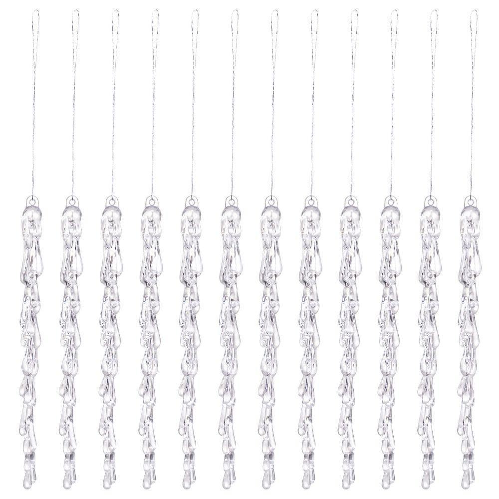 Clear Simulation Acrylic Snowflakes Transparent Xmas Tree Ornaments  Door Window Decor