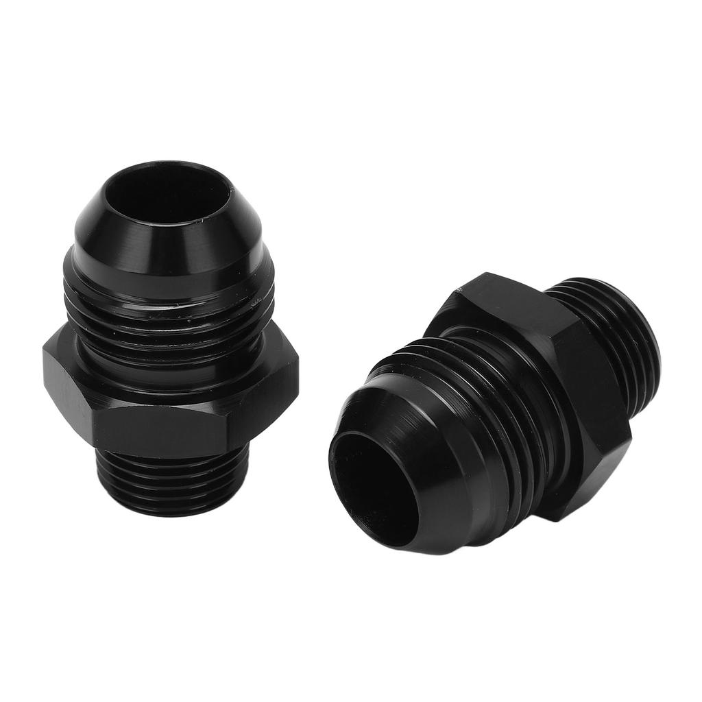 2 Pieces 10AN To 38 NPT Straight Pipe Fitting Fuel Line Adapter Black Anodized Aluminum for Oil