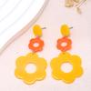 Lightweight Earrings for Sensitive Ears 1 Pair Flower Women, Acrylic Floral Drop Dangle Earrings, Boho Hollow Spring Summer Big Statement Jewelry