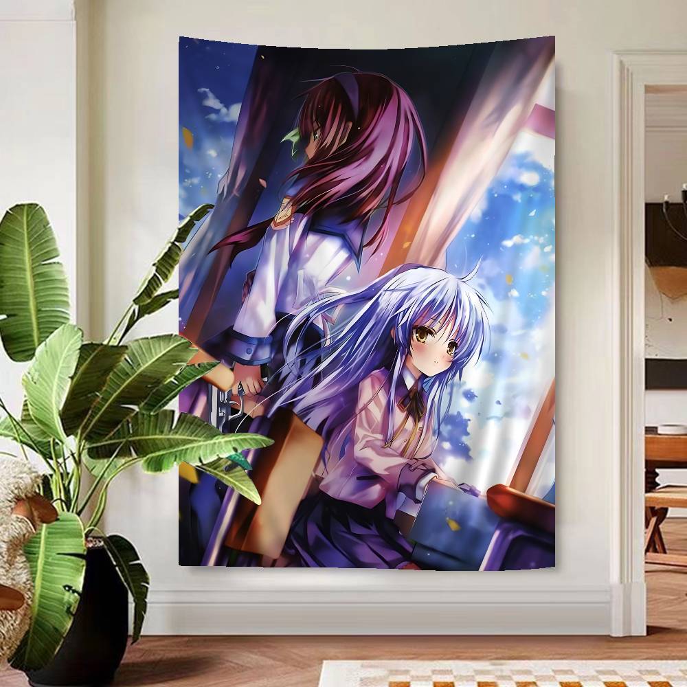 Angel Beats Track Zero Wandteppich Emotionale Übernatürliche Ästhetik Gemütliche Raumdekoration für Visual Novel Isekai Fans