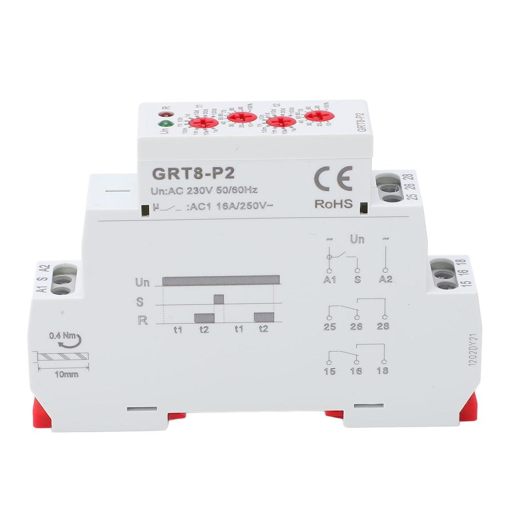 Time Relay Rail Mounted Industrial Electronic Impulse Output Time Relay 230V with Indicator