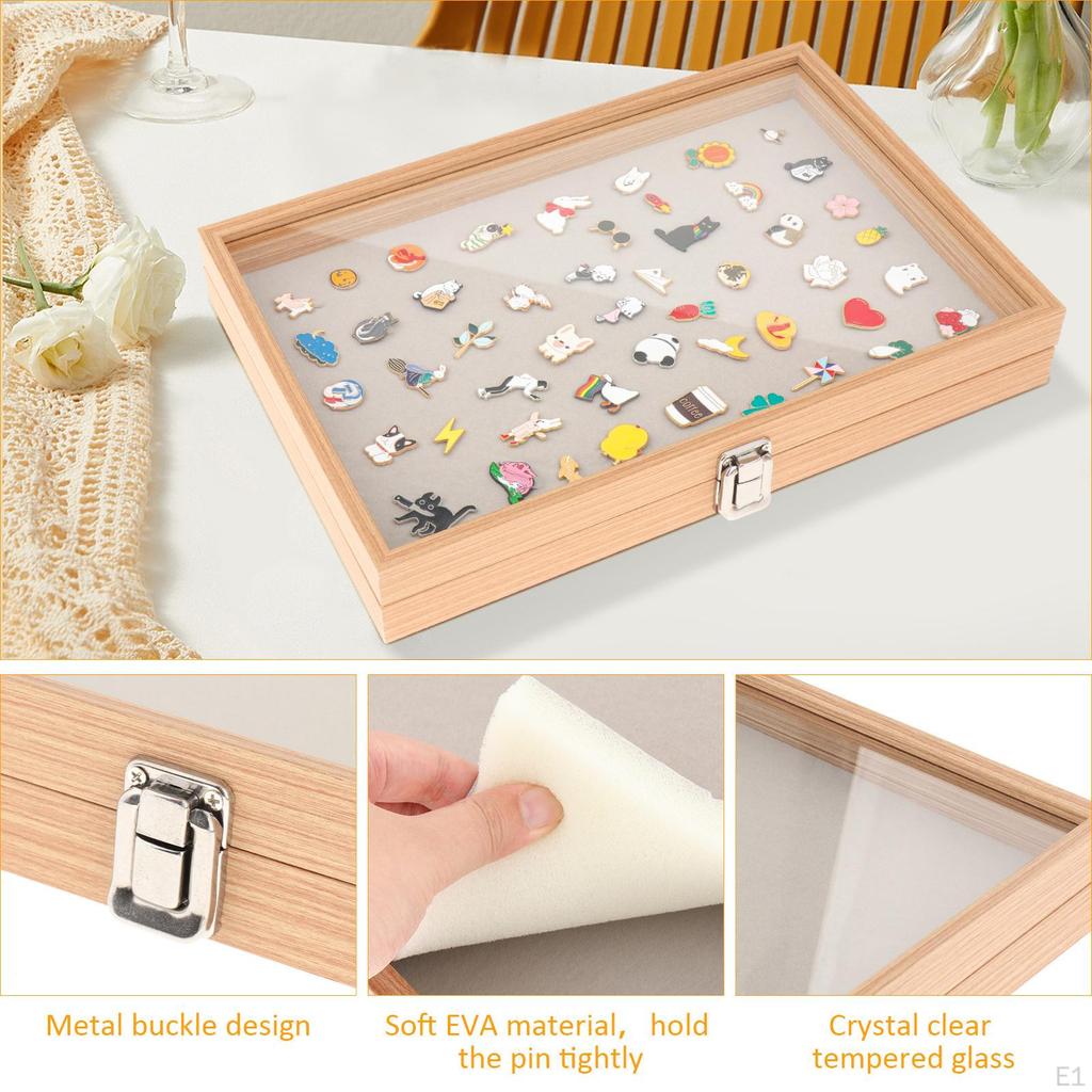 Staubdichte Pin-Vitrine, Schattenbox für Medaillen, Schmucknadeln, Abzeichen