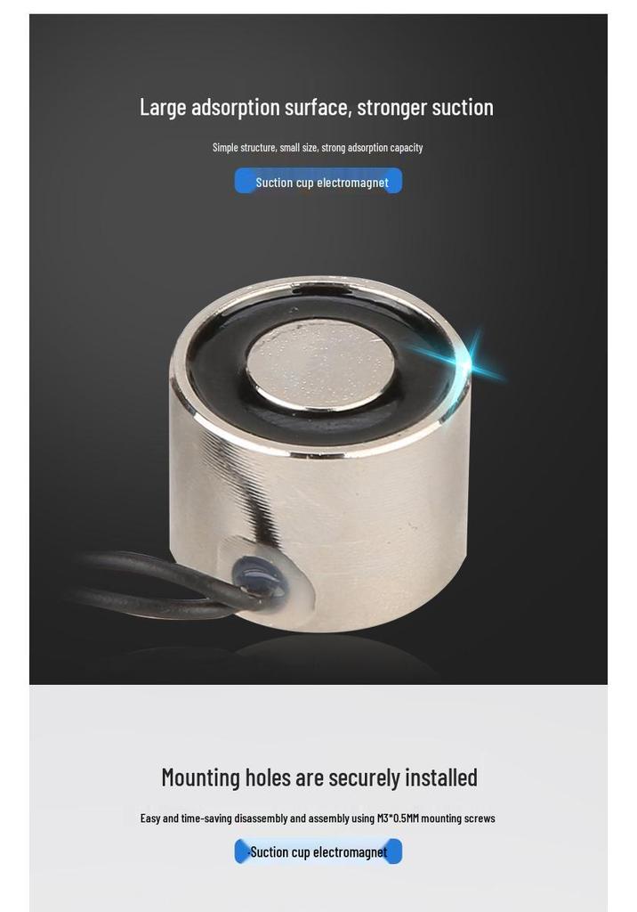 Ming Yu Waterproof Round DC Small Suction Cup Electromagnet Gripper, Full Voltage Options, Pure Copper Wiring
