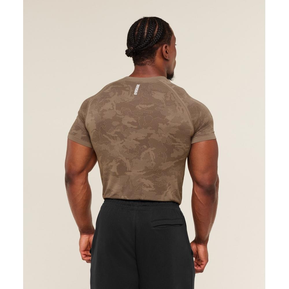 Gymshark Geo Seamless T shirT lifesTyle Brown    Archive Brown A5a2d Ndgn