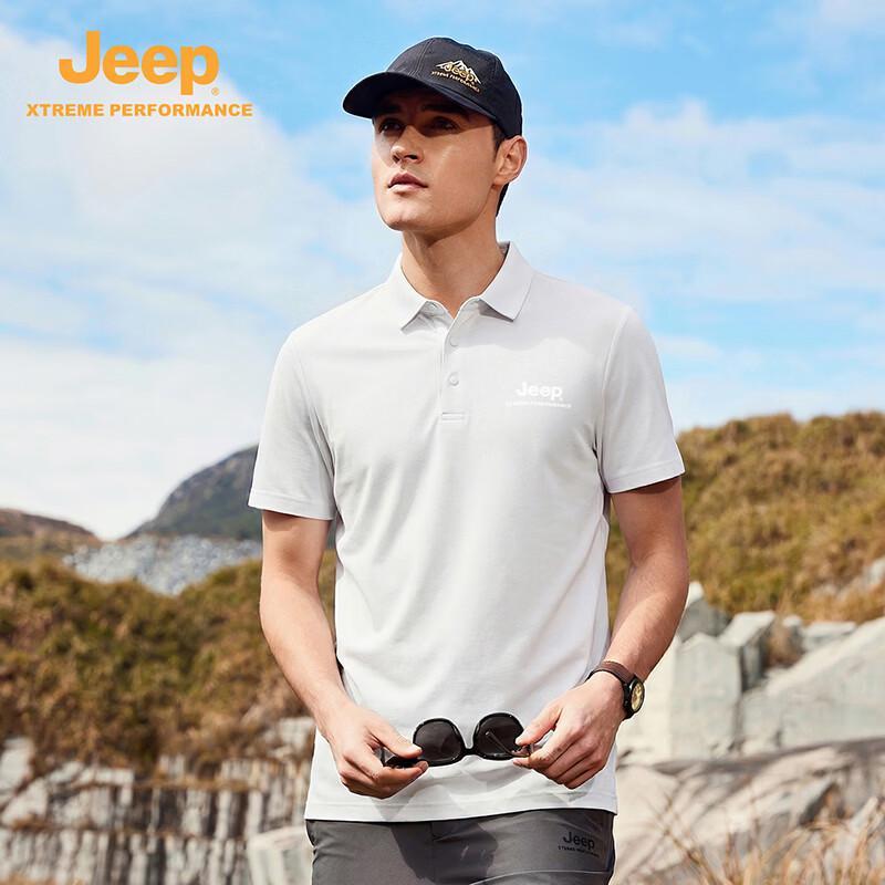 JEEP Men s Antibacterial Silk Blend Polo Shirt L