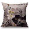 Chinese Retro Painting Style Classical Girl Lotus Cushion Covers Office Car Sofa Chair Home Decoration Cushion Cover Pillow Case