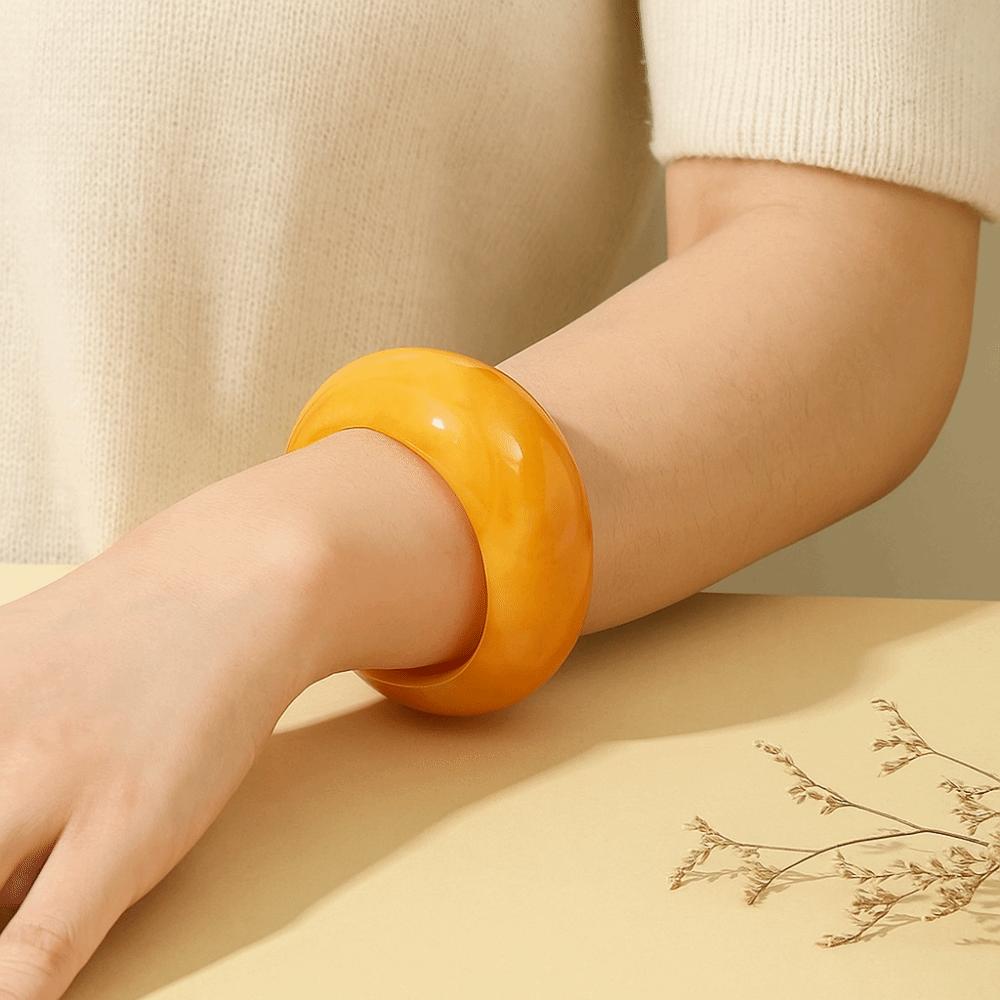 Minority Design Irregular Wide Bracelet Dopamine Geometric Hand Ring Simple Acrylic Bangle  Women