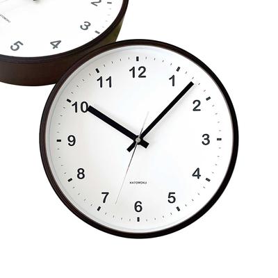 Reloj de pared de madera contrachapada reloj de pared marrón segundero continuo km-35M 252mm (reloj de cuarzo)
