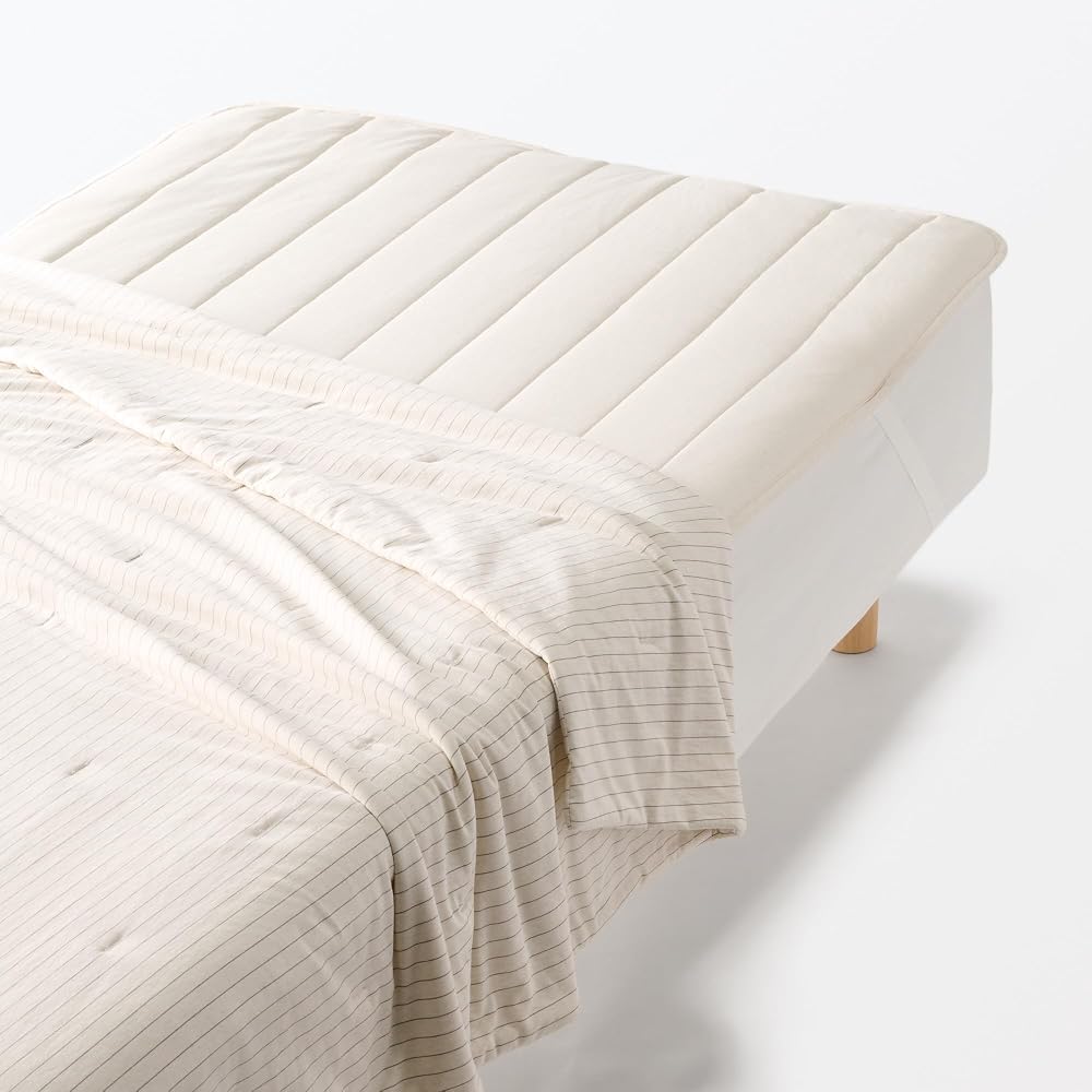 MUJI Cool Cotton Thin Quilt / Single 140 x 190cm - Ivory Stripe 76888055