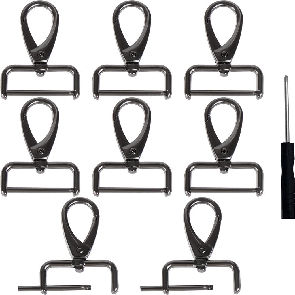 8 Pices Replacement D-Rings Swivel Snap Hooks Rotatable Push Gate Clip Lobster C