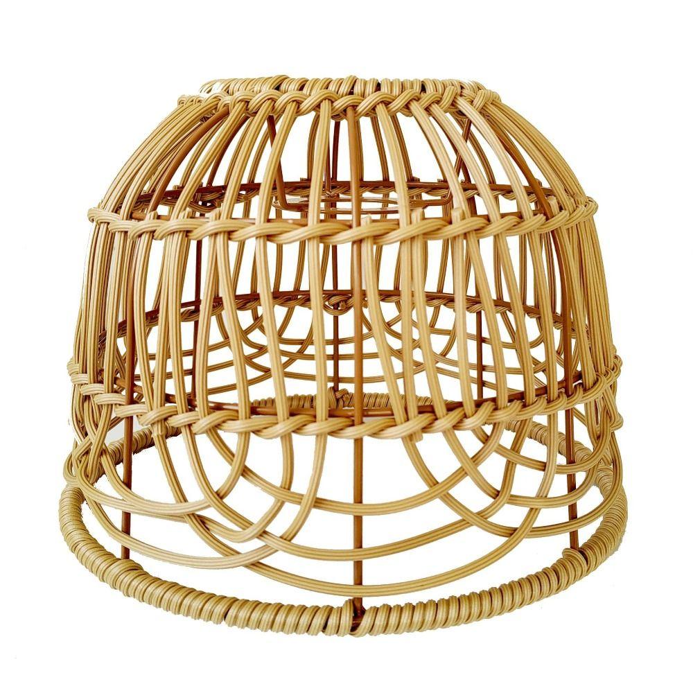 Vintage Simulated Rattan Lamp Cover Plastic Geometric Light Cover Pendant Light Cover  Living Room