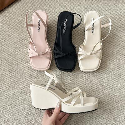 Summer Platform Wedges Heel Women Sandals Fashion Open Toe Narrow Band Shoes Ladies Outdoor Dress Sandalias