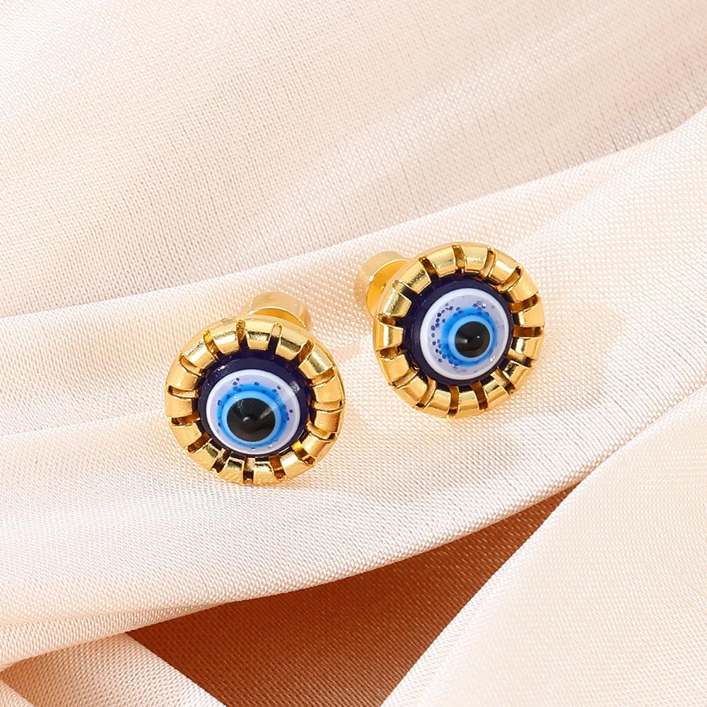 

Dripping Devil Round Spiral Small Stud Earrings, Light Luxury Design Gothic Fashion Temperament Earrings