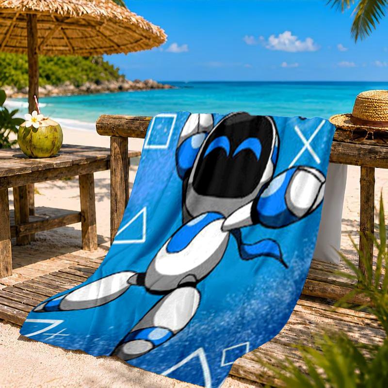 Weltraumabenteuer Astro Bot Strandtuch, Schnelltrocknend, Pflegeleicht, Geeignet für Fitness und Strandurlaub, Sport-Essential