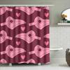 Pink Love Feather Shower Curtain Waterproof Bathroom Decor Customizable Size 3D Printing Modern Home Decoration Wall Hanging Sha