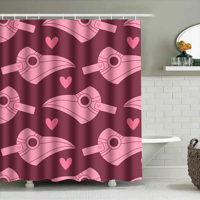 

Pink Love Feather Shower Curtain Waterproof Bathroom Decor Customizable Size 3D Printing Modern Home Decoration Wall Hanging Sha 90x180cm
