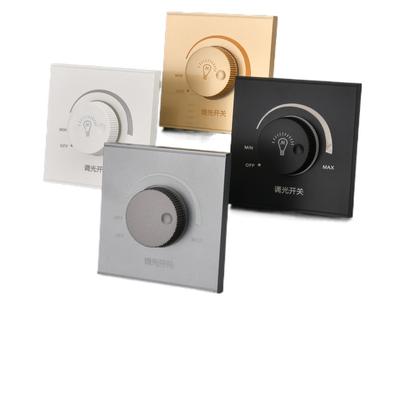 DepoGuye Wall-mounted LED Dimmer On/off Switch, Dimming 15-300W, AC 220V-250V Rotary Dimmer Switch, For Dimmable LED Lamps