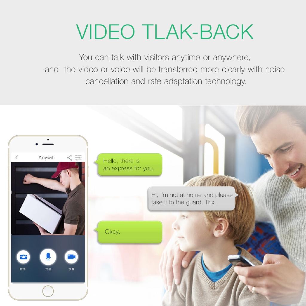 Full 6G Super Wide Angle 1.7mm Lens WIFI Video Doorbell Smart WiFi Video Doorbell