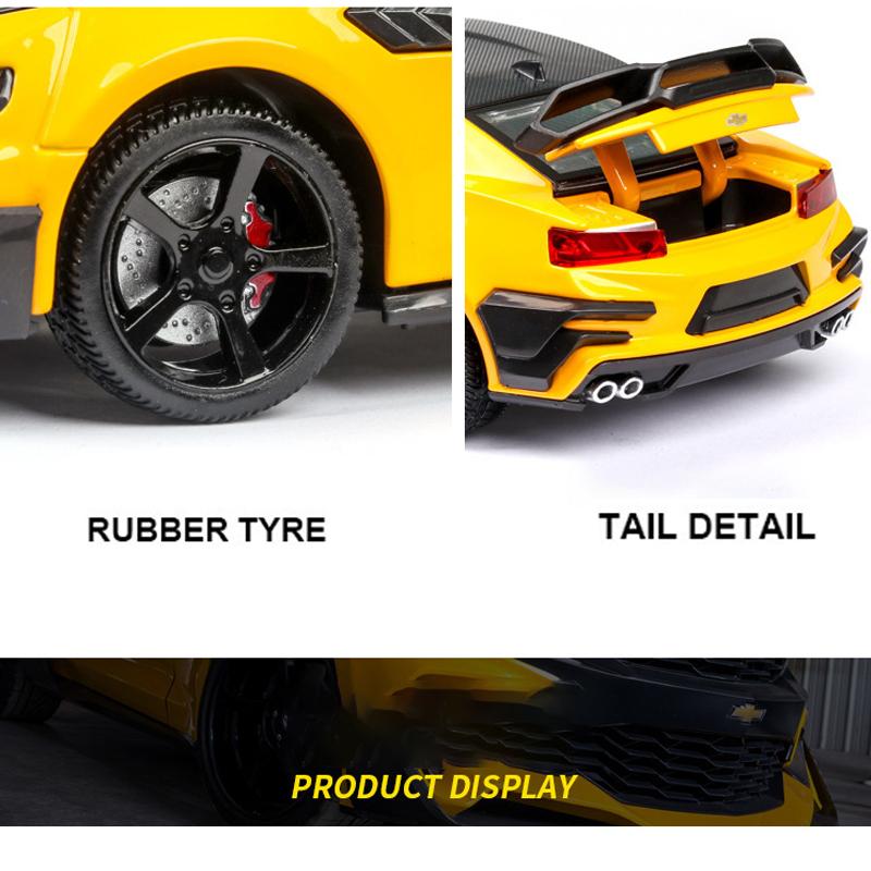 Camaro-Druckgussauto-Modellspielzeug im Maßstab 1:24, zurückziehbares Spielzeugfahrzeug mit Ton und Licht für Kinder, Kleinkinder, Jungen und Mädchen, Geschenkkollektion