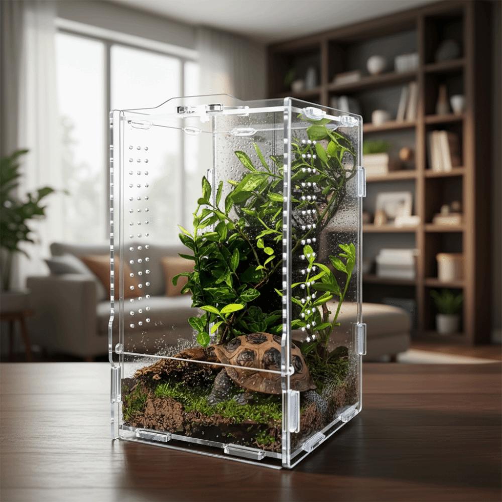 Anti-escape Acrylic Crawler Box Ventilated Jumping Spider Terrarium  Landscape Habitat
