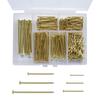 Small Hanging Nails Set for Wall Hanging, 300 Gold Tone Round Head Iron Nails in 6 Lengths with Storage Case for Daily Home Projects