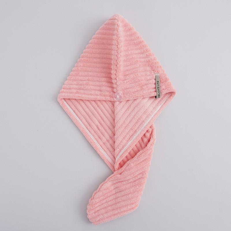 Soft Absorbent Coral Fleece Hair Towel & Cute Shower Cap Headband