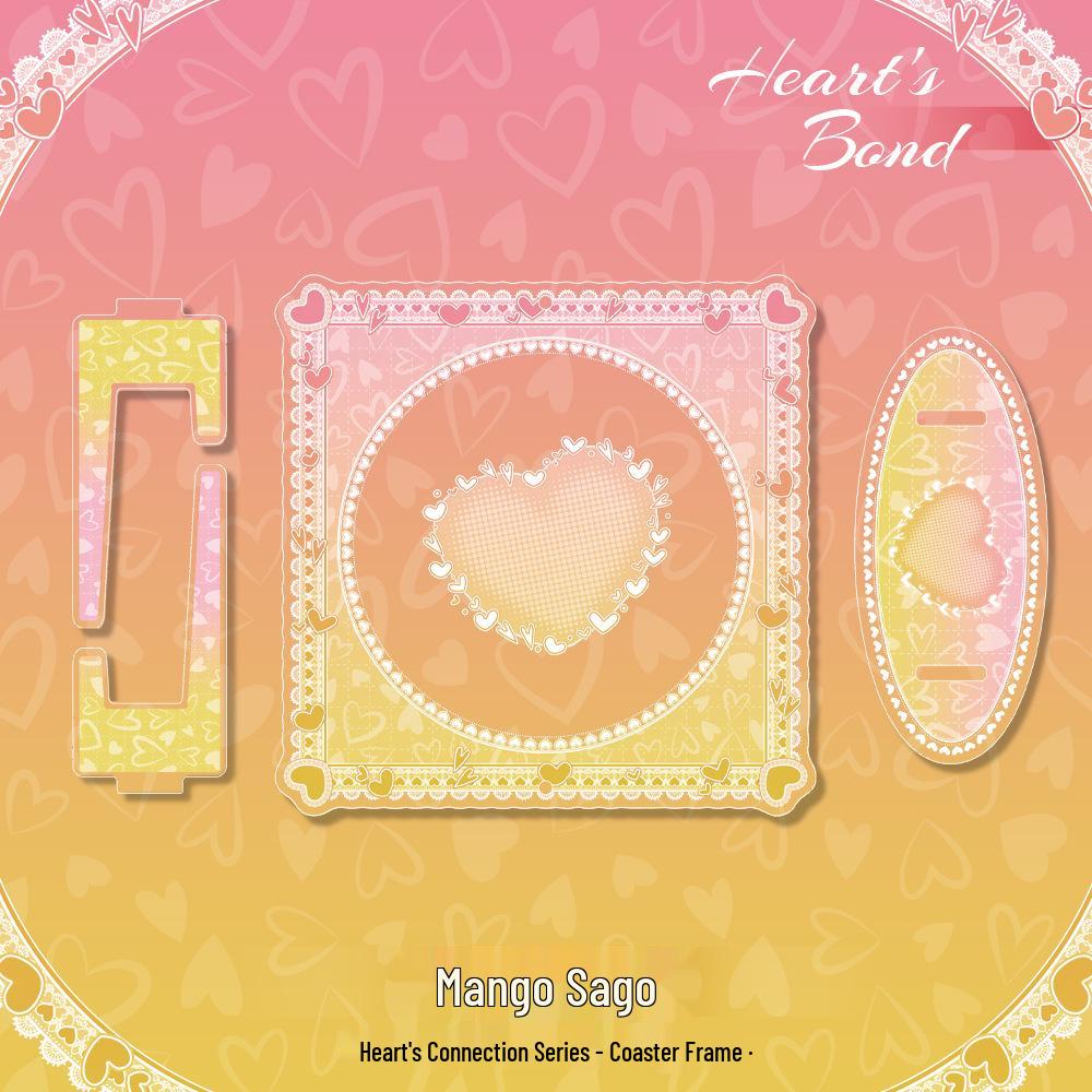 Gumi Heart Lace Coaster Badge Protector Frame Heart Coaster Frame (with Base)