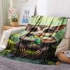 1PC Cute-style animals Print FlAannel Blanket, High quality Comfortable for All Seasons, Home Decor, Warmth and Comfort