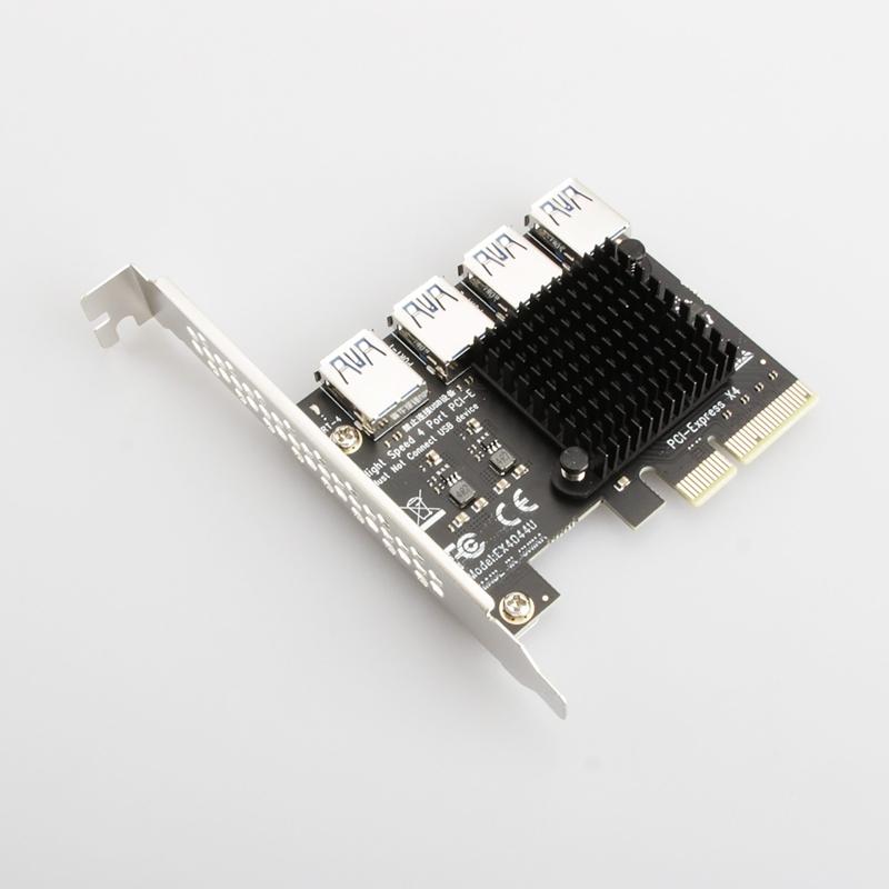 20Gbps PCI-E 4X 1 na 4 USB 3.0 r pro Těžbu Miner Multiplikátor Rozšiřující Karta Stolní Počítač nabídka Adaptér