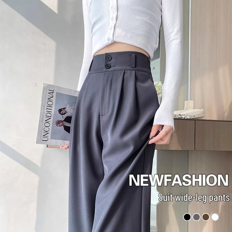 2026 Spring Women's High-Waisted Wide-Leg Suit Pants - New Style, Drapey, Straight-Leg