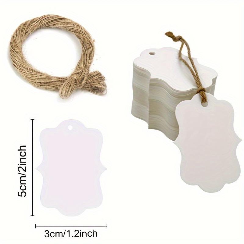 100pcs Kraft Paper Gift Tags with String - Blank Hang Labels for Party Favors, Holiday Presents & Everyday Office Use