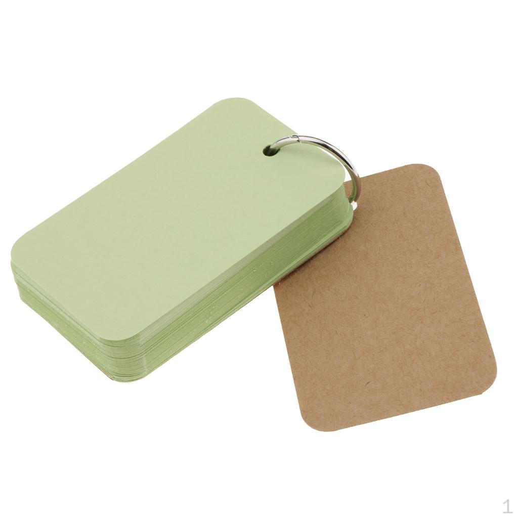 

50 аркушів Картки Флеш-картки Scratch Нотатки для студентів Блокноти З кільцями для палітурки зелений