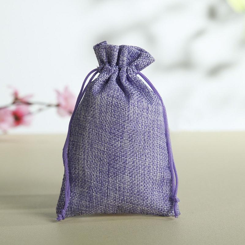Vintage Linen Burlap Packing Pouch with a Drawstring Perfect for Wedding Candies Gift Packing - 50pcs