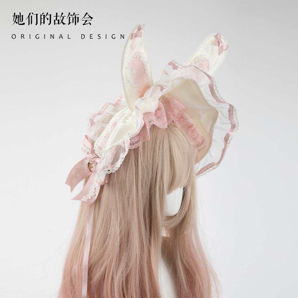 Rabbit Ear Headband Kc Lolita Original Bow Rabbit Handmade Small Object Bonnet Bnt