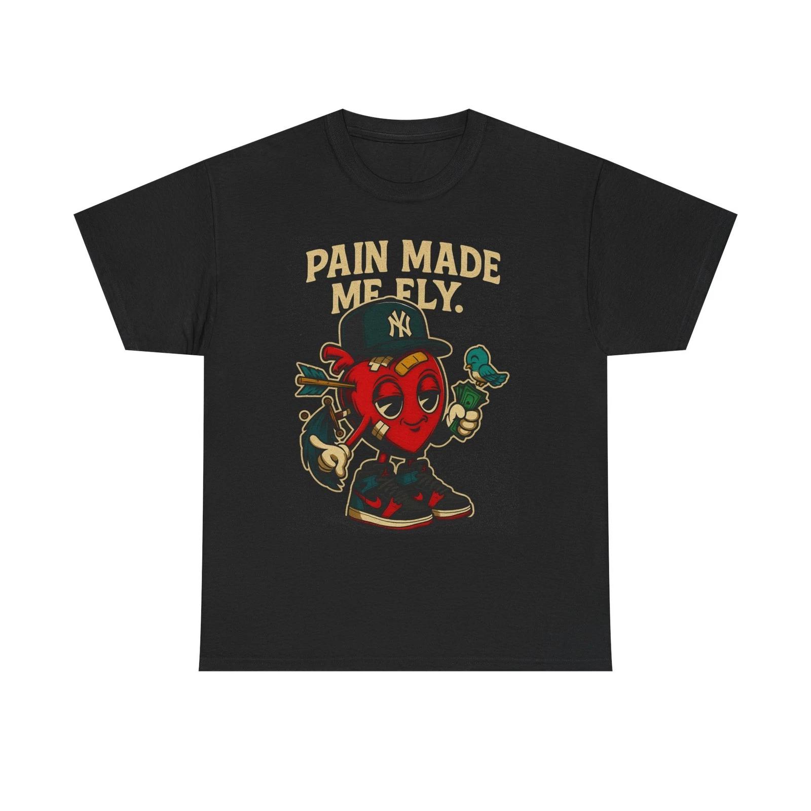 Pain Made Me Fly Unisex Heavy Cotton Tee, Graphic Tee, Streetwear, Funny [...] M