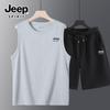 JEEP SPIRIT Men's Summer Cotton Vest & Shorts Set