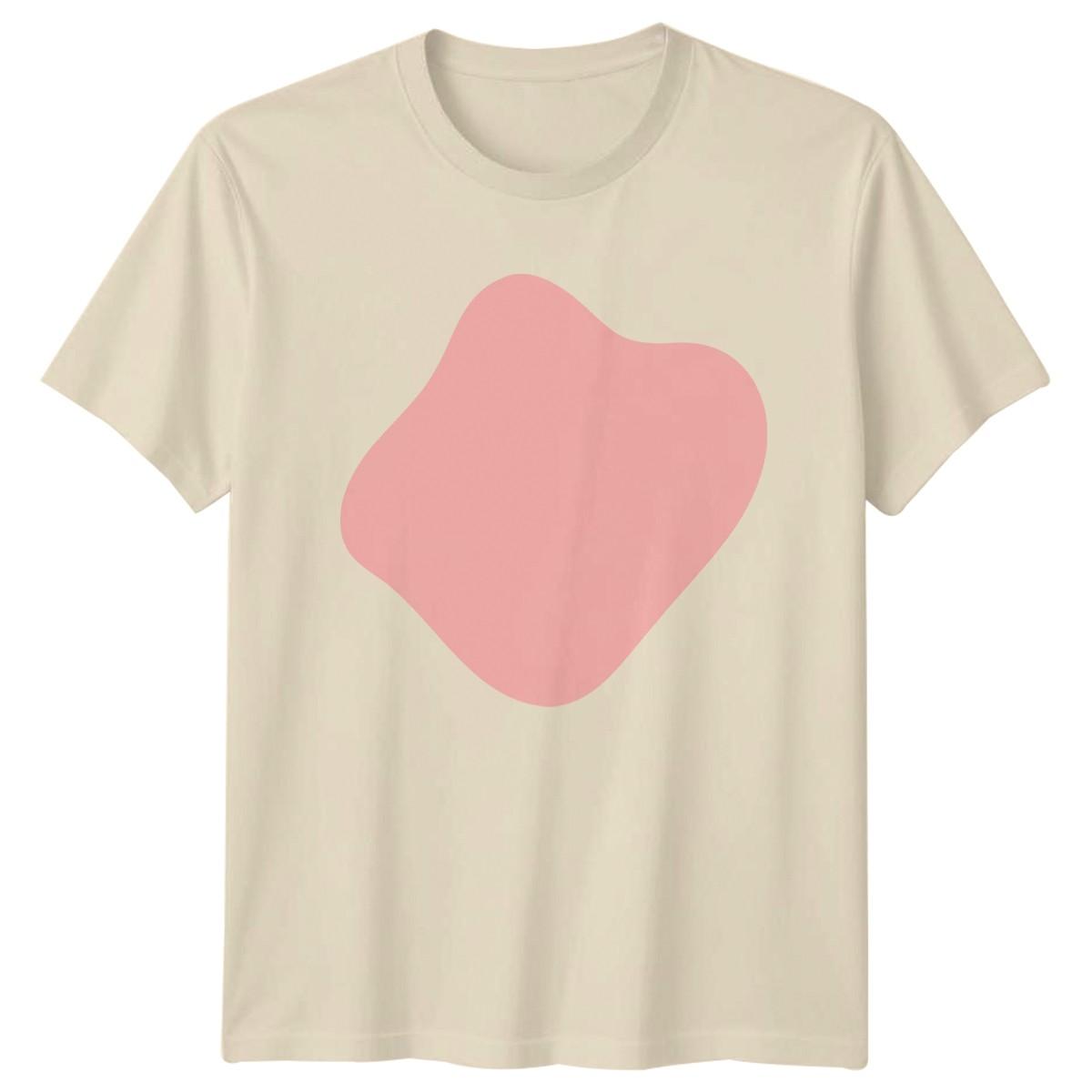 Minimalist Pastel Fluid Shape Design T-Shirt Organic Aesthetic Abstract Art XL