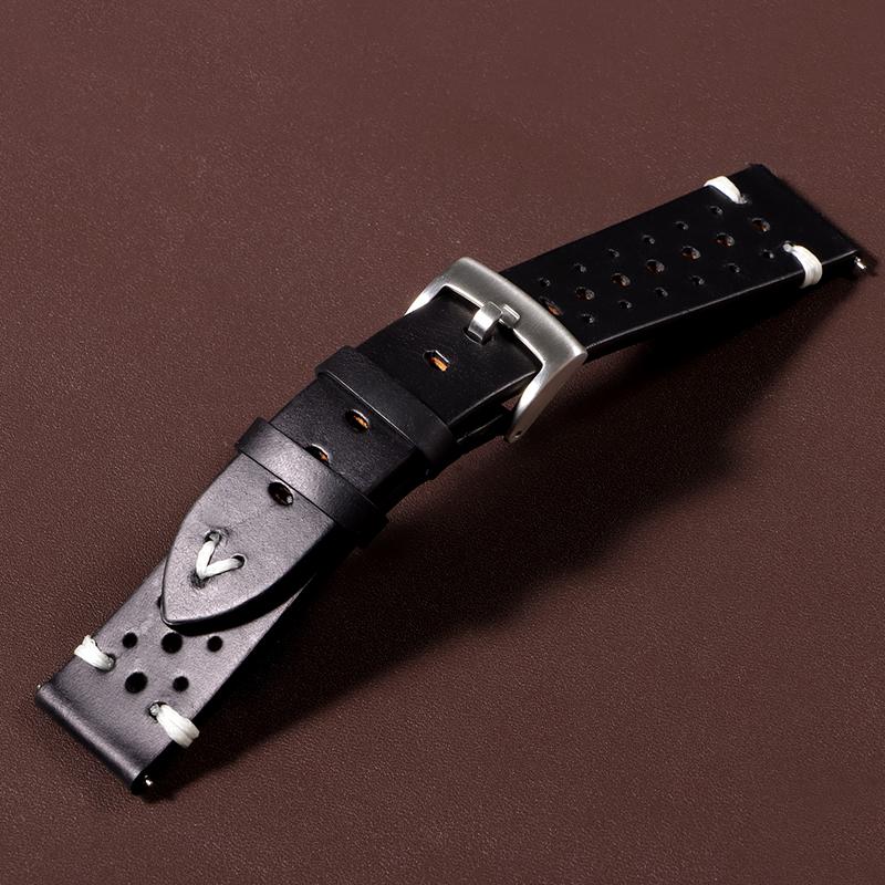 20mm 22mm Handmade Genuine Watchband Old Brown Black Soft for Men's Vintage Bracelet Oil Wax Cowhide Bracele for Casio for Omega