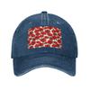 Poppy Pattern Washed Denim Cap Casual Baseball Caps Adjustable Hat Summer Unisex Baseball Hats