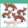 Realistic Pvc Forest Animal Fox Model Set With Five Adorable Static Figurines