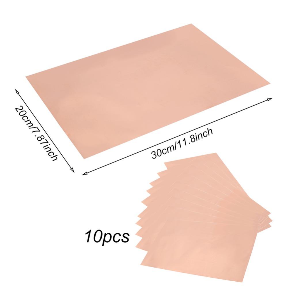 10Pcs 30x20cm Copper Foil Tape Single Side Conductive Copper Foil Sheet Shielding Tape For Guitar