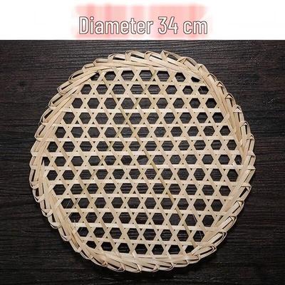 32cm Hand-Woven Round Bamboo Trivet Set