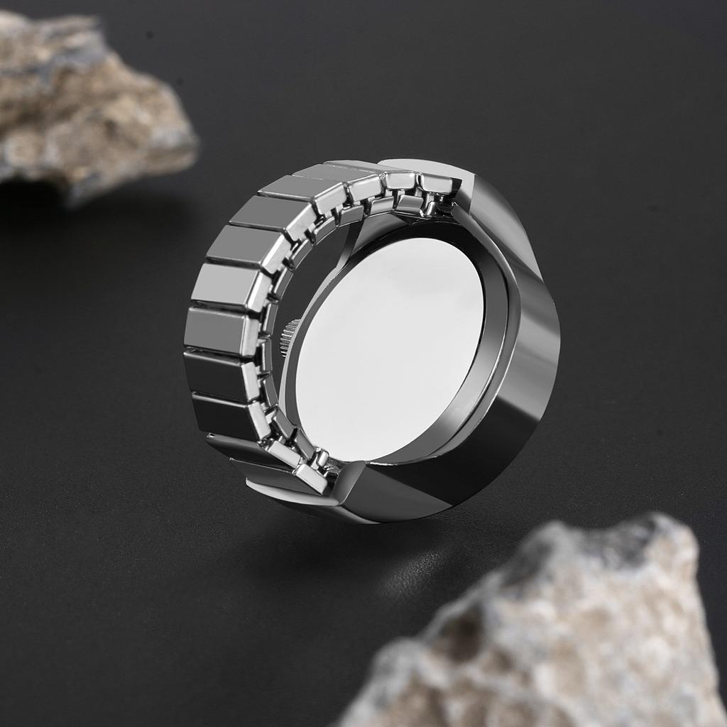 Novelty Finger Ring Watch Elastic Band Roman Numberals Quartz Watches Men Women