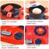 1 Set Mini Kitchen Cooking Playset Adjustable Knob Stove with Sound Light Cookware Utensils Accessories Toddlers Children Chef Pretend Play House Toys