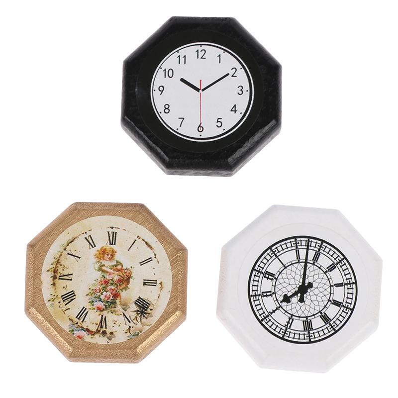 1:12 Dollhouse Miniature Wall Clock Home Decor Accessories Toy Furniture Toy