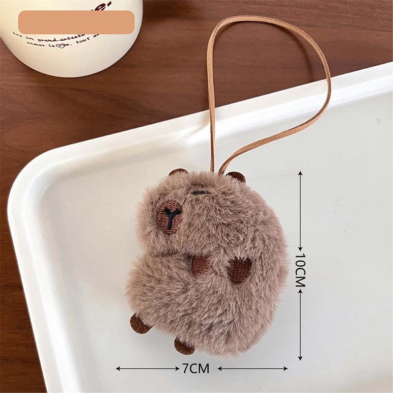 

Брелок с подвеской в ​​виде капибары, мультяшная плюшевая кукла, игрушка, студенческая сумка, подвесная декоративная кукла, подарок другу темно-коричневого