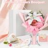 Crochet Flowers Crochet Flower Bouquet with Greeting Card Finished Handmade Knitted Flowers Roses & Lily Bouquet for Mother's Day Valentines Day